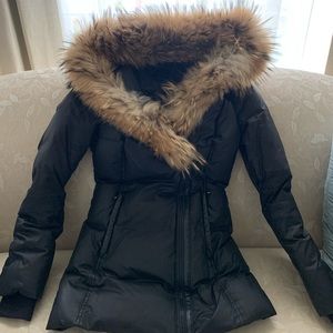 Mackage Adali Jacket - Black with Beige Fur